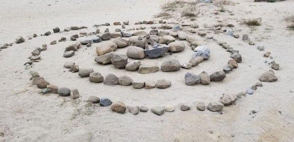 Rock medallion on Capitola Beach