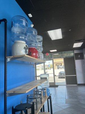 Inside view from refill station