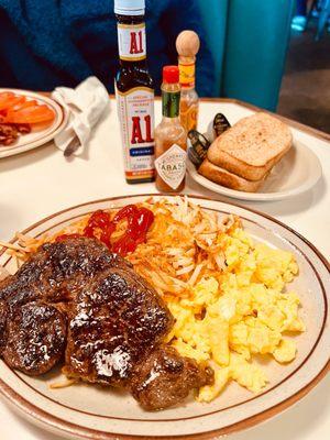 Steak and eggs