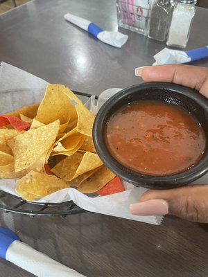 House made chips and salsa was DELICIOUS!