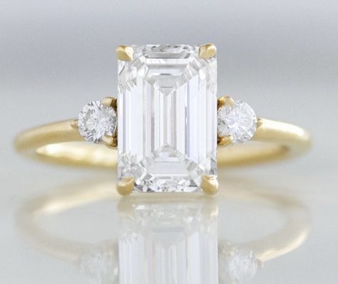 Emerald
Cut diamond custom ring