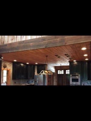 Custom lighting in a cabin.