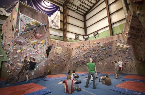 Massive bouldering cave with new problems set daily.