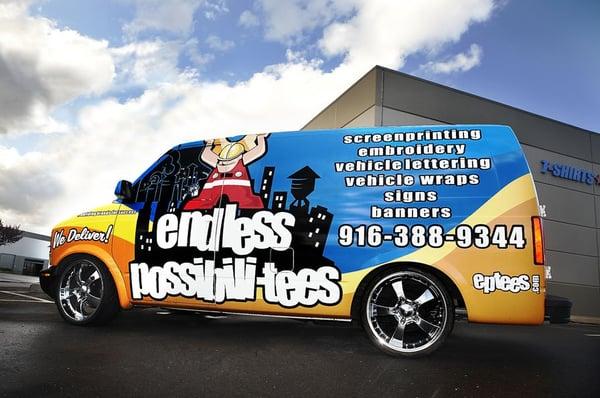 endless possibili-tees shop van wrapped vehicle wraps boat wrap fleet wrap sacramento  eptees.com