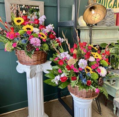 Springtime sympathy baskets