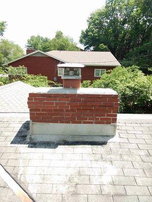 Finished masonry chimney rebuild.