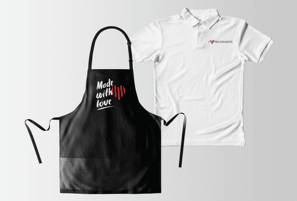 I Love Milkshakes Apparel -  Two-Color Screen Printing Aprons