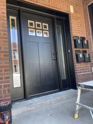 Exterior main door installation and painting