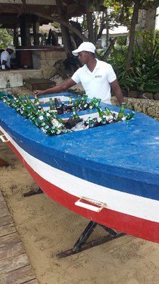 Dominican Republuc, Punta Cana, Excellence Resort. Some random "beer boat" at one of the many open bars.