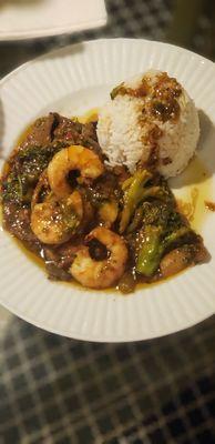 Shrimp beef & broccoli