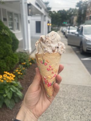 Bear tracks ice cream in a Cookie Cone