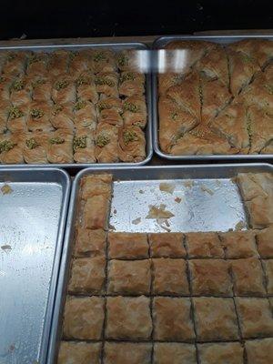 Fresh halva, baklava, and other desserts. $10 per pound.