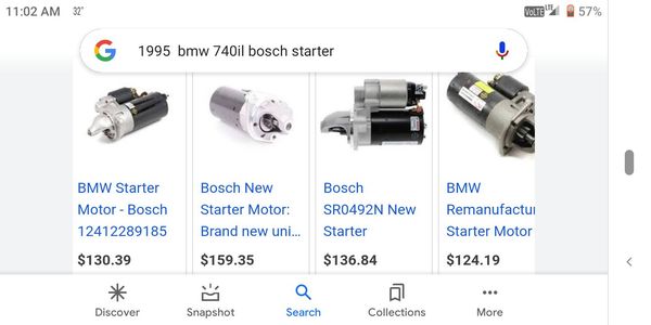 Bosch starter price to everyone that looks.