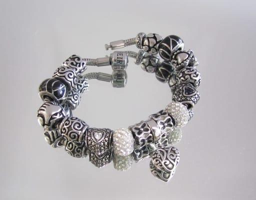 Our Heirloom Bracelet will never tarnish even in salt water or in harsh swimming pool's we have over 1000 beads and charms