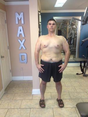 198 lbs. after MaxQ Fitness patented technology-driven 15 minute total body workout 2X per week.