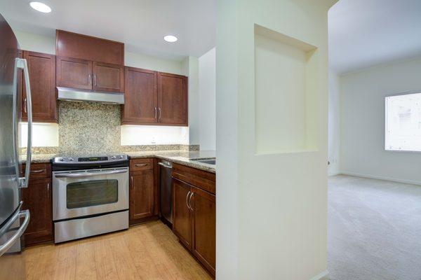 One bedroom unit kitchen.