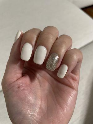 Gel Polish Manicure with Overlay - Cottontail & Stardust polish