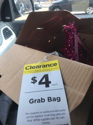 Grab bag box of clearance Valentine's Day stuff