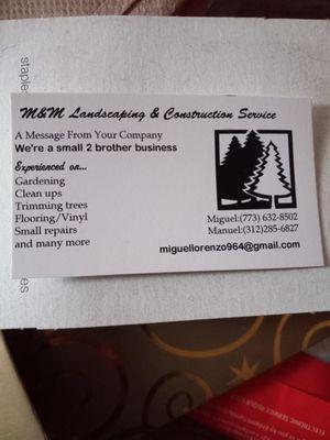 M&M Landscaping & Construction Service