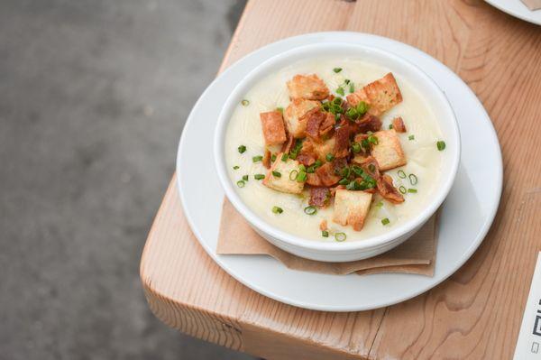 New England Clam Chowder - potato, bacon, crouton, chive