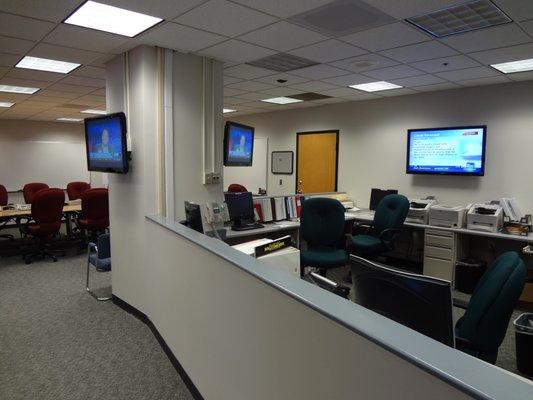 Properly positioned displays for 360 viewing in this high traffic control station. Call us today! 410-721-4040