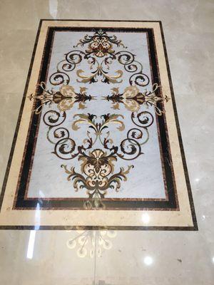 marble design in the foyer