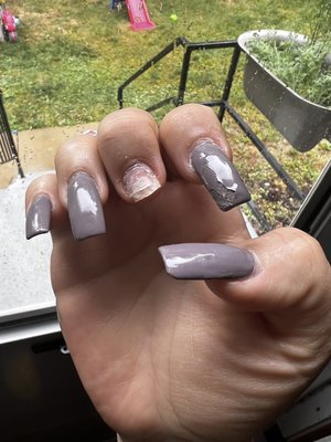 Gel manicure with acrylic