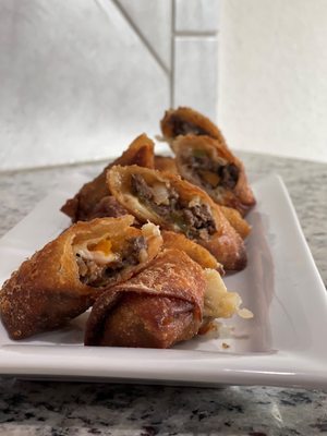 Freshly homemade Philly Cheesesteak Eggrolls