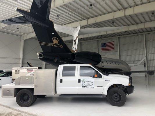 Hangar repairs at the Naples airport.