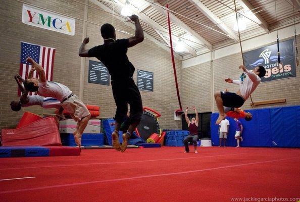 The DMV trickers and gymnasts showing off. :)