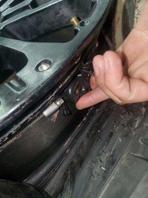 They zip-tied my tire when I brought it in for service. How is this safe?