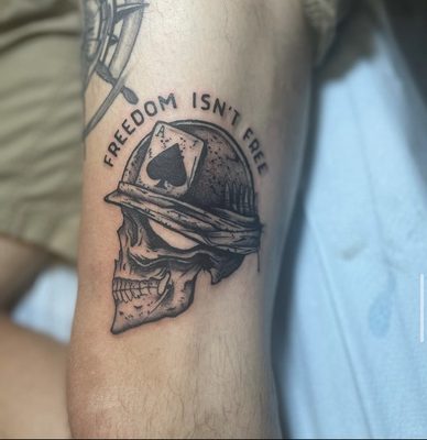 "Freedom Isn't Free" Military Tattoo by Tym @TymmyTattoos