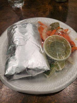 Two Carnitas Taco's packaged up for lunch