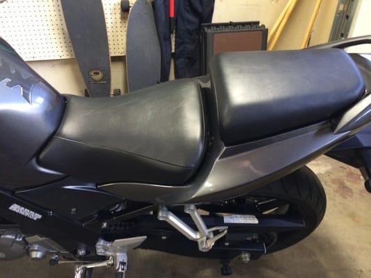 2008 suzuki sv650 seats reupholstered by A B A