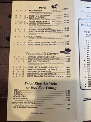 Latest menu as of January 2024