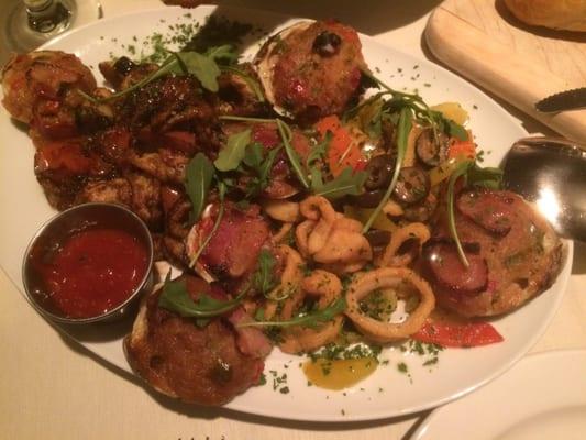 Sampler...clams casino and calamari...so good!