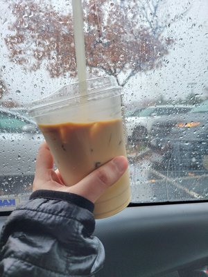 An iced latte on a cold, rainy day is perfection.