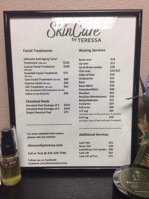 Price list of services