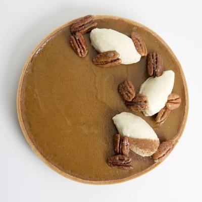 Pecan pumpkin tart with rye mascarpone