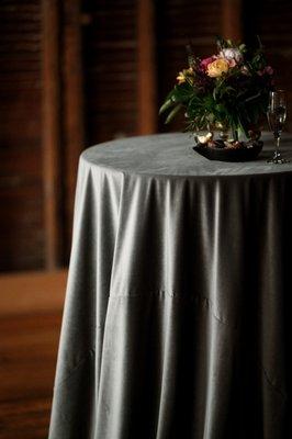 Velvet Tablecloth Rentals by Beyond Elegance