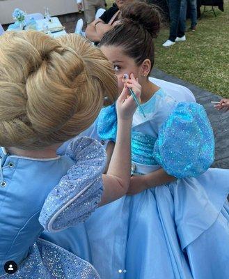 Cinderella Party Character doing Face Paint