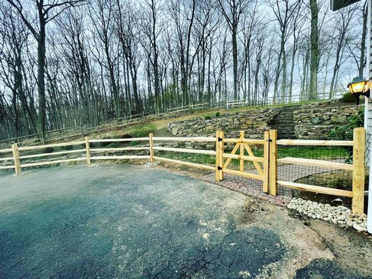 Split rail fence we did in Califon, Nj.