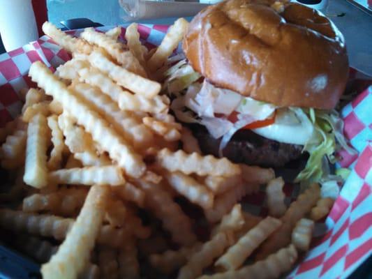 Burger and fries