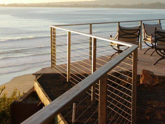 Custom stainless steel handrail for beach home