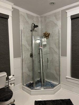 Unfinished shower