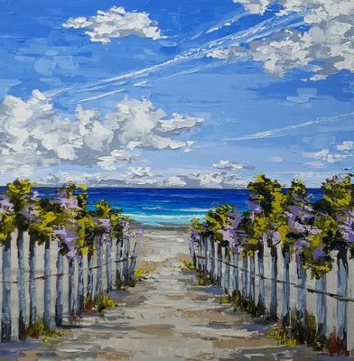 Beach Floral Fence by Sarah LaPierre