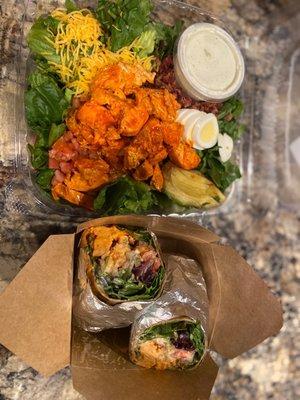 Buffalo Chicken salad and Buffalo Chicken wrap