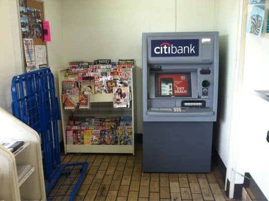 Magazines and Citibank ATM.