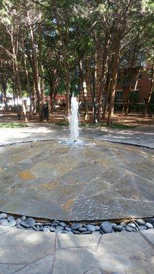 Bosque Park fountain, take off your shoes and cool off under the pines in the park.