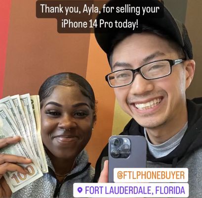 Thank you, Ayla, for selling your iPhone 14 Pro today!